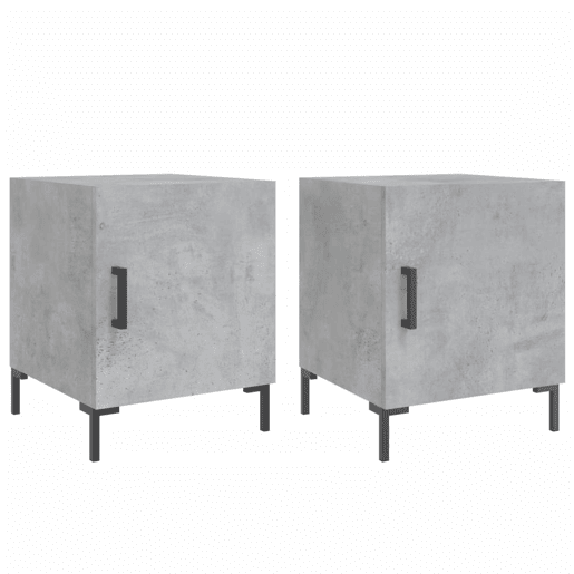 Lote de 2 Mesas De Cabeceira Mesinhas De Cabeceira - 40x40x50 cm derivados madeira cinza cimento