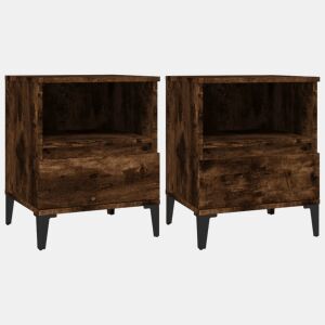 Lote de 2 Mesas De Cabeceira - Mesinhas De Cabeceira 40x35x50 cm cor carvalho fumado