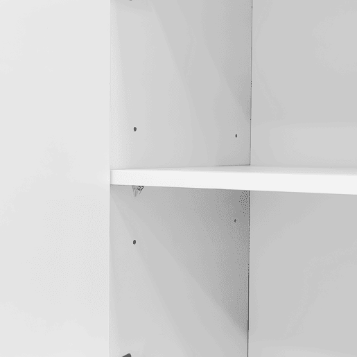 Aparador branco de alto brilho - 2 portas, 4 gavetas, design moderno e simples - Branco+Preto