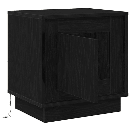 Mesa De Cabeceira - Mesinha De Cabeceira Preto 44 x 34.5 x 45 cm Madeira processada Mesa De Cabeceira - Mesinha De Cabeceira Preto 44 x 34.5 x 45 cm Madeira processada