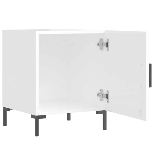 Lote de 2 Mesas De Cabeceira - Mesinhas De Cabeceira 40x40x50cm deriv. madeira branco brilhante