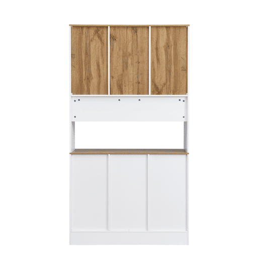 Aparador, armário alto 94,5x30x175,5 cm - design em madeira branca - para sala de estar e sala de jantar