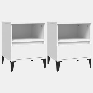 Lote de 2 Mesas De Cabeceira - Mesinhas De Cabeceira 40x35x50 cm branco