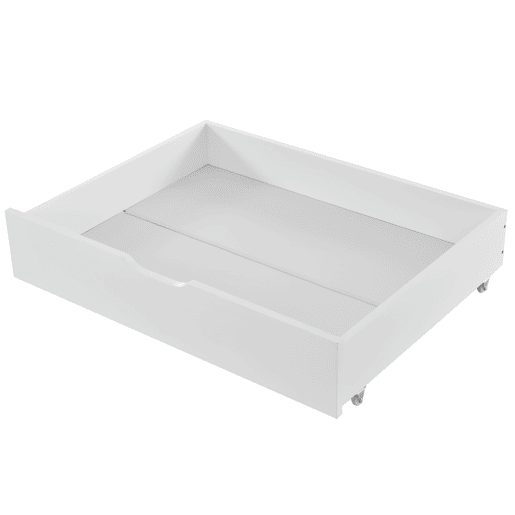 Gavetas para cama 93x66,5x20 cm - 2 gavetas, arrumação debaixo da cama, MDF + rodas, branco