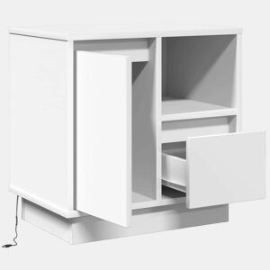 Mesa De Cabeceira - Mesinha De Cabeceira com gaveta com Branco 50 x 34.5 x 50 cm.