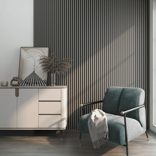 Conjunto de 16x painéis acústicos de parede 3D Vang MDF 120x60x2 cm (11,52 m²) - Carvalho cinzento claro NEU.HOLZ