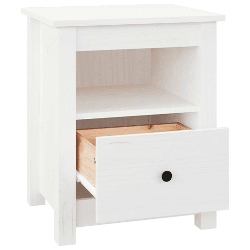 Mesa De Cabeceira - Mesinha De Cabeceira 40x35x49 cm madeira de pinho maciça branco