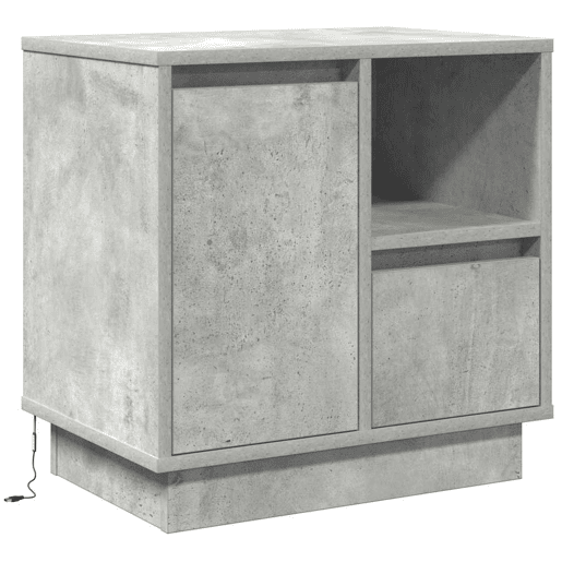 Mesa De Cabeceira - Mesinha De Cabeceira com Cinzento cimento 50 x 34.5 x 50 cm.
