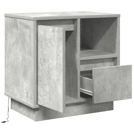 Mesa De Cabeceira - Mesinha De Cabeceira com Cinzento cimento 50 x 34.5 x 50 cm.