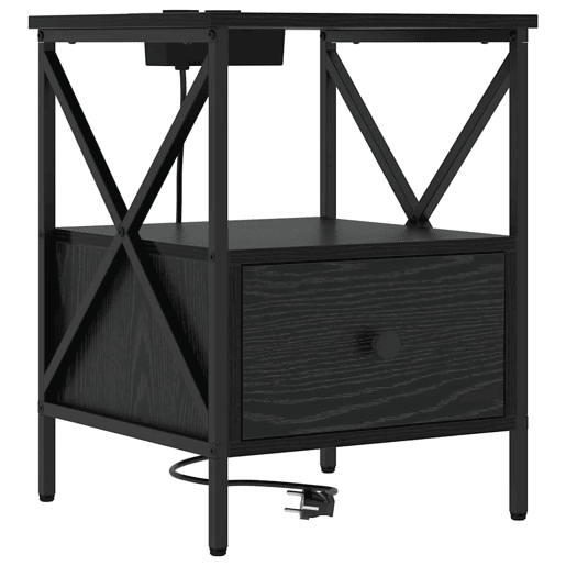 Mesa De Cabeceira - Mesinha De Cabeceira Carvalho preto 41.5 x 40.5 x 55 cm