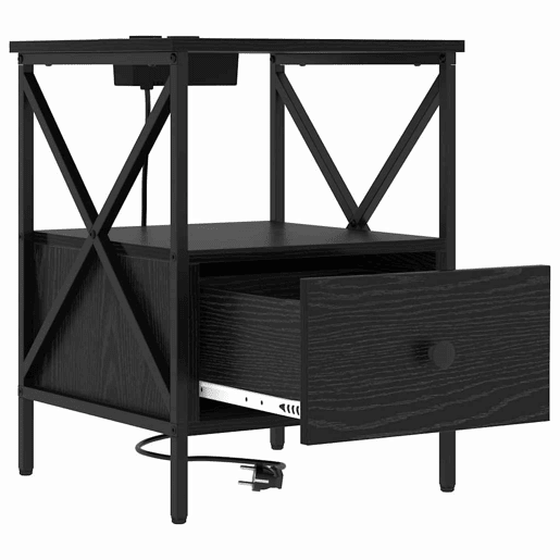 Mesa De Cabeceira - Mesinha De Cabeceira Carvalho preto 41.5 x 40.5 x 55 cm