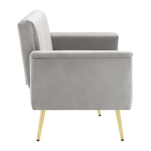 Sofá-cama moderno de 2 lugares - com função de cama e pés auxiliares - Cinza