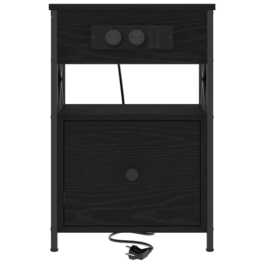 Mesa De Cabeceira - Mesinha De Cabeceira com gaveta Carvalho preto 40 x 31 x 60 cm
