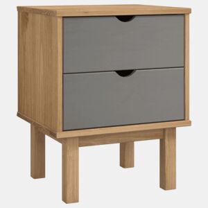 Mesa De Cabeceira - Mesinha De Cabeceira 45x39x57 cm pinho maciço castanhocinza