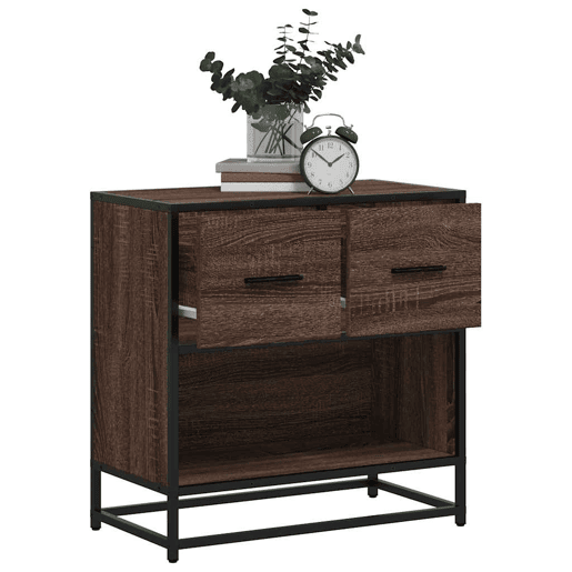 Mesa De Cabeceira Mesinha De Cabeceira - carvalho castanho 60x31x60 cm madeira trabalhada