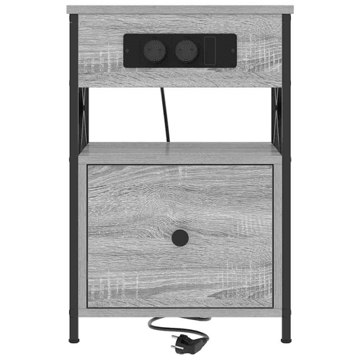 Mesa De Cabeceira - Mesinha De Cabeceira com gaveta Sonoma cinzento 40 x 31 x 60 cm