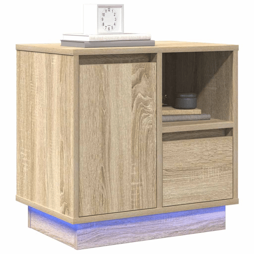 Mesa De Cabeceira - Mesinha De Cabeceira com Carvalho sonoma 50 x 34.5 x 50 cm.
