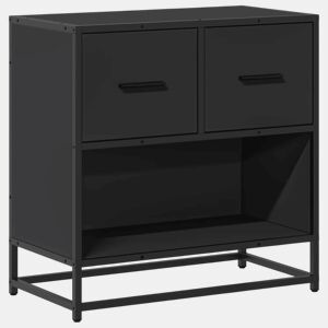 Mesa De Cabeceira - Mesinha De Cabeceira 60x31x60 cm madeira e metal preto
