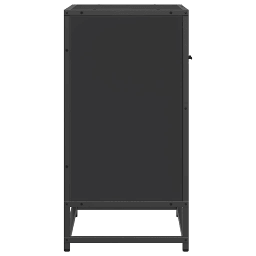Mesa De Cabeceira - Mesinha De Cabeceira 60x31x60 cm madeira e metal preto
