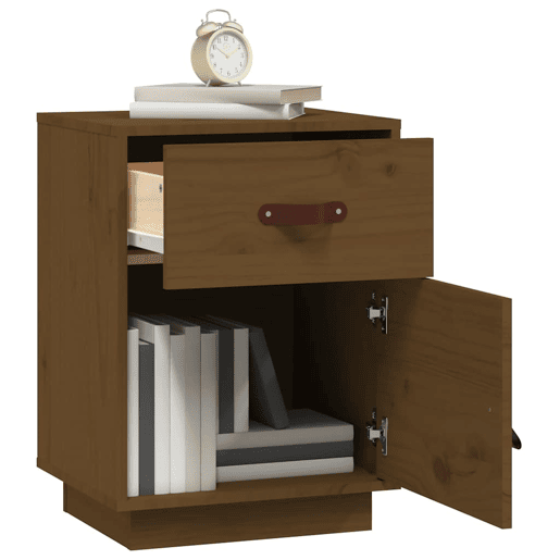 Mesa De Cabeceira - Mesinha De Cabeceira 40x34x55 cm pinho maciço castanho mel