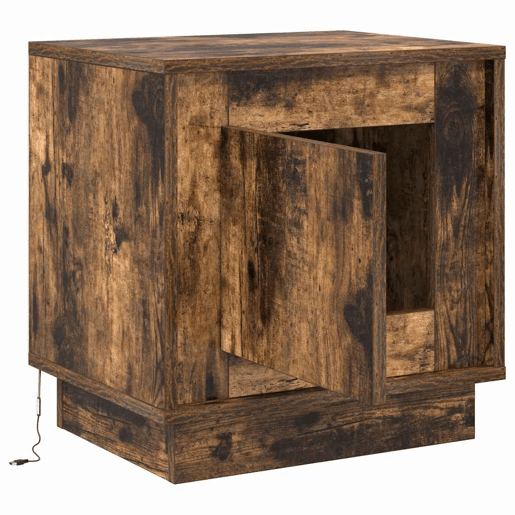 Mesa De Cabeceira - Mesinha De Cabeceira com Carvalho Defumado 44 x 34.5 x 45 cm