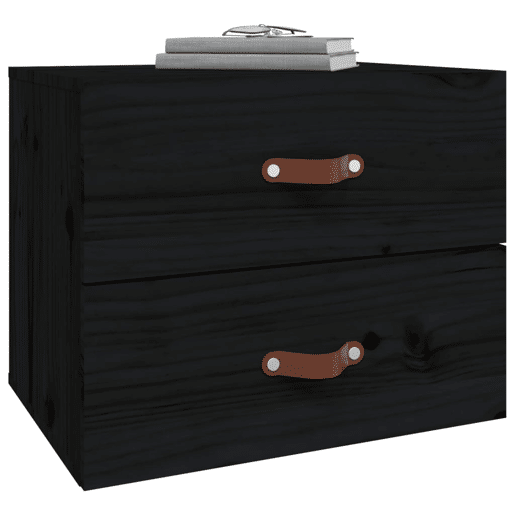 Mesa De Cabeceira De Parede Mesinha De Cabeceira - 50x36x40 cm preto