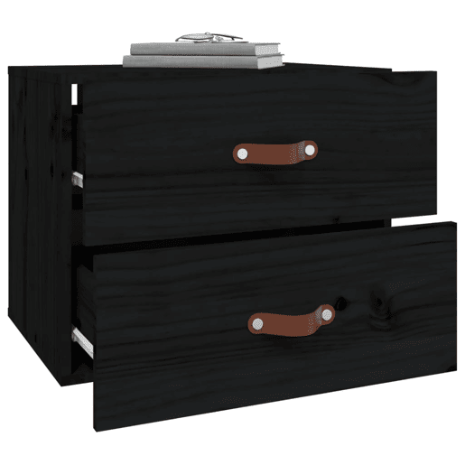 Mesa De Cabeceira De Parede Mesinha De Cabeceira - 50x36x40 cm preto
