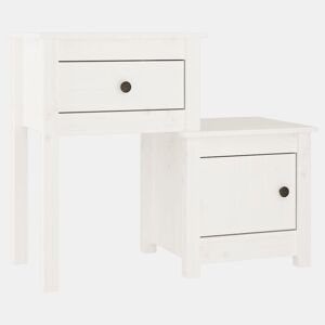 Mesa De Cabeceira - Mesinha De Cabeceira 79,5x38x65,5 cm madeira pinho maciça branco
