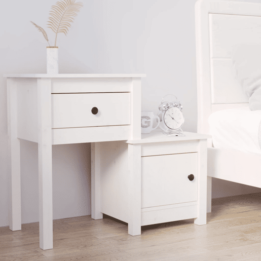 Mesa De Cabeceira - Mesinha De Cabeceira 79,5x38x65,5 cm madeira pinho maciça branco
