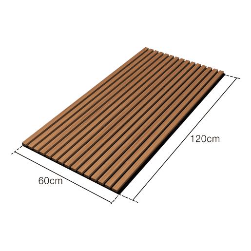 Conjunto de 8x painéis acústicos de parede 3D Vang MDF 120x60x2 cm (5,76 m²) - Teca NEU.HOLZ