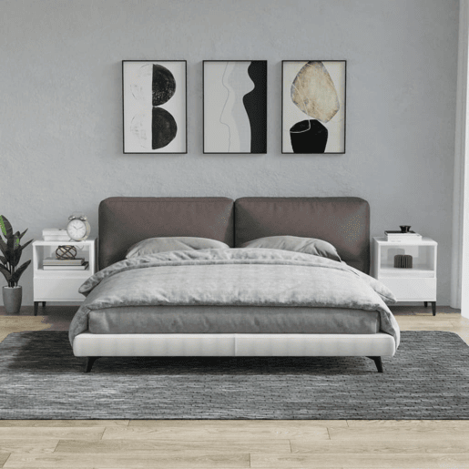 Lote de 2 Mesas De Cabeceira - Mesinhas De Cabeceira 40x35x50 cm branco brilhante