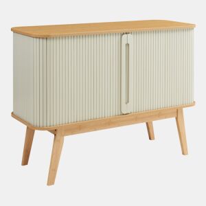 Armário lateral Tysvær com 2 portas bambu 110x40x80 cm BrancoNatural en.casa