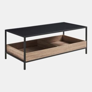 Mesa de centro Belana 2 compartimentos 100x48x39 cm pretocarvalho en.casa