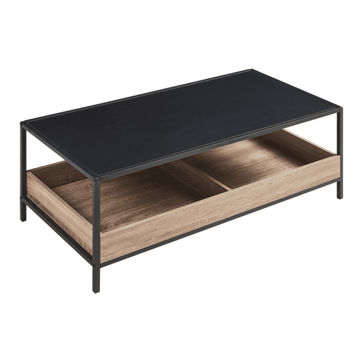 Mesa de centro Belana 2 compartimentos 100x48x39 cm pretocarvalho en.casa