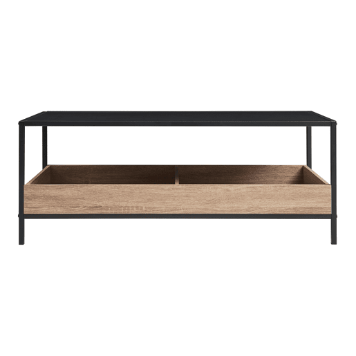 Mesa de centro Belana 2 compartimentos 100x48x39 cm pretocarvalho en.casa