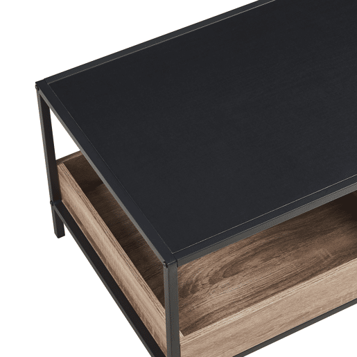 Mesa de centro Belana 2 compartimentos 100x48x39 cm pretocarvalho en.casa