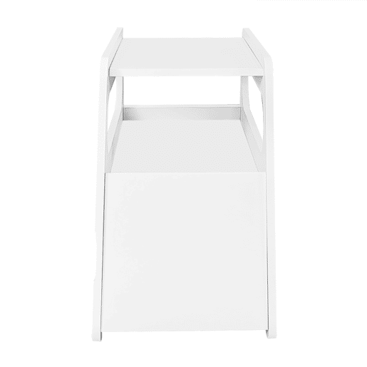 Mesa auxiliar 81x33x51,5 cm - Design moderno, com rodas, segura e arredondada - Branca