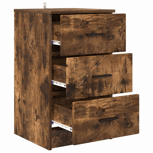 Mesa De Cabeceira - Mesinha De Cabeceira com gaveta Carvalho fumado 38 x 38 x 66 cm