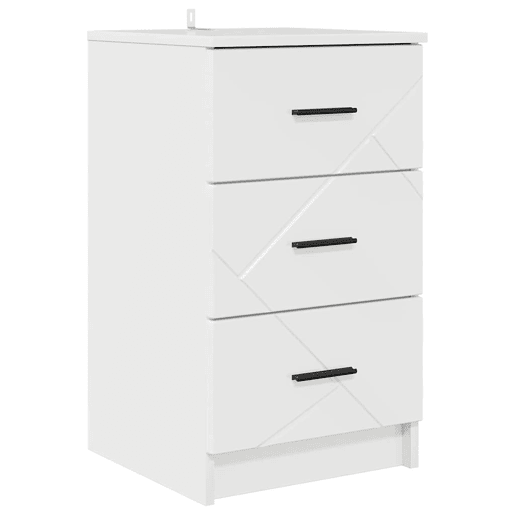 Mesa De Cabeceira - Mesinha De Cabeceira Branco brilhante 38 x 38 x 66 cm