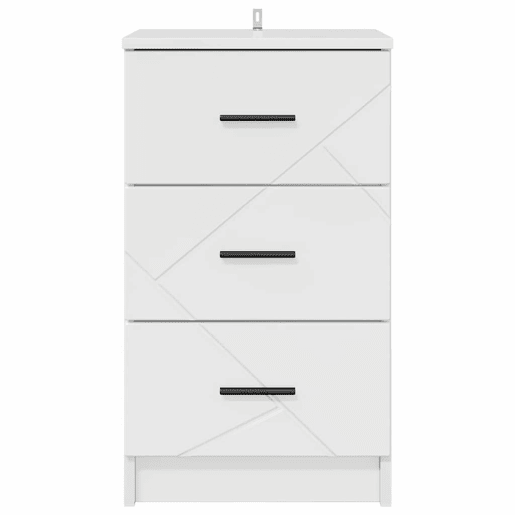 Mesa De Cabeceira - Mesinha De Cabeceira Branco brilhante 38 x 38 x 66 cm