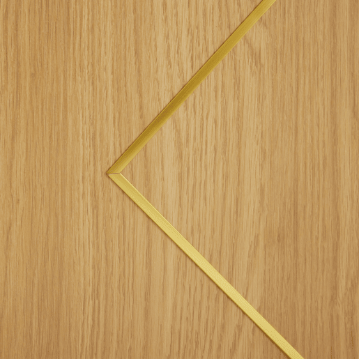 Aparador 160x40x78 cm - Com 4 portas e detalhes em metal - Madeira natural