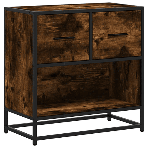 Mesa De Cabeceira - Mesinha De Cabeceira em carvalho fumado 60x31x60cm madeira e metal