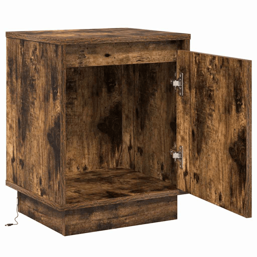Mesa De Cabeceira - Mesinha De Cabeceira com Carvalho fumado 39 x 34,5 x 50 cm