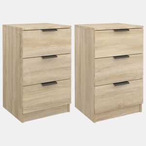Lote de 2 Mesas De Cabeceira - Mesinhas De Cabeceira 40x36x65 cm carvalho sonoma