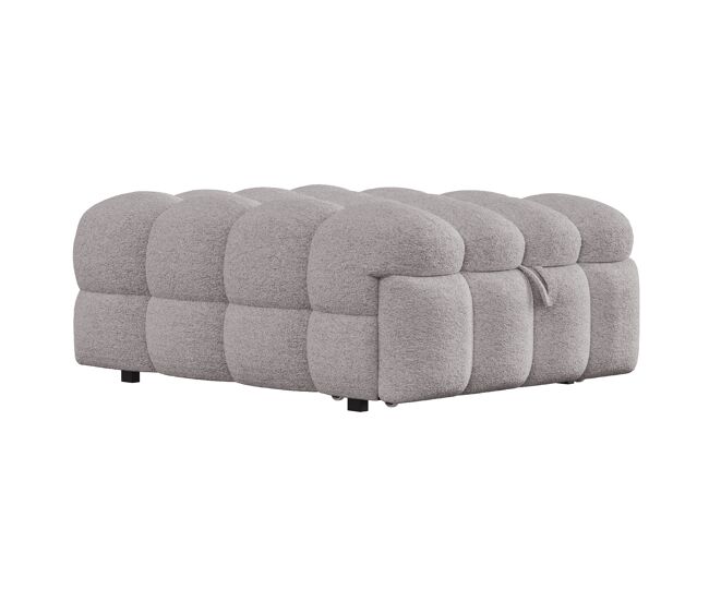 Sofá cama 90x200 cm - 2 en 1, puff, sofá extensible, cama individual, cama tipo puffy, tela teddy - gris