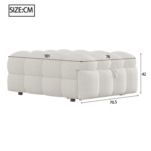 Sofá-cama 90x200 cm - 2 em 1, com apoio para os pés, sofá extensível, cama individual, tecido de veludo - Bege
