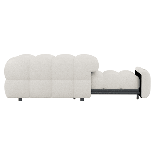 Sofá-cama 90x200 cm - 2 em 1, com apoio para os pés, sofá extensível, cama individual, tecido de veludo - Bege