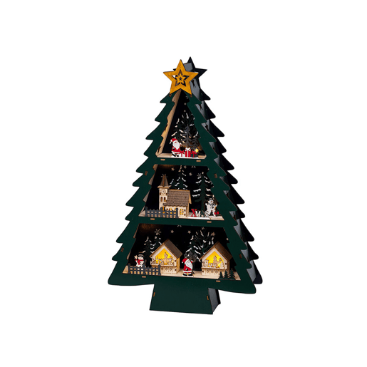 Adorno Natalício Lumineo Madeira 33 X 9 X 55 cm
