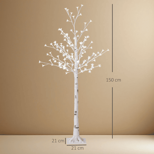 HOMCOM Árvore Cerejeira com 120 Luzes LED IP44 Banco Quente Árvore Decorativa com Flor de Cereja com Luz Ajustável em 3 Modos para Sala de Estar Festas Interiores 21x21x150 cm Branco HOMCOM Árvore Cerejeira com 120 Luzes LED IP44 Banco Quente Árvore Decorativa com Flor de Cereja com Luz Ajustável em 3 Modos para Sala de Estar Festas Interiores 21x21x150 cm Branco