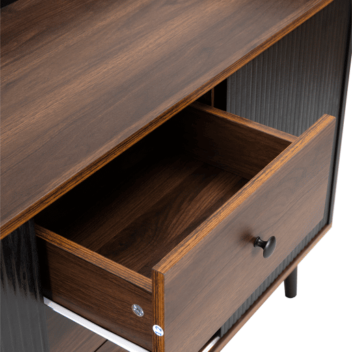 Aparador 117,5x40x80 cm - TrĂªs gavetas, design moderno em madeira - Preto Aparador 117,5x40x80 cm - TrĂªs gavetas, design moderno em madeira - Preto